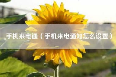手机来电通（手机来电通知怎么设置）